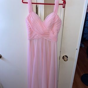 Light pink off the shoulder long dress